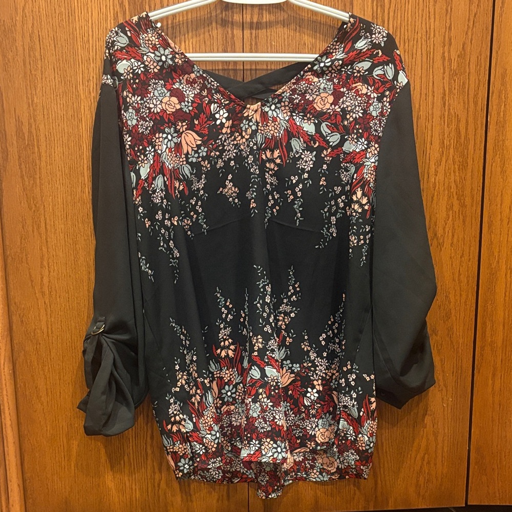 Floral Black Women's Top